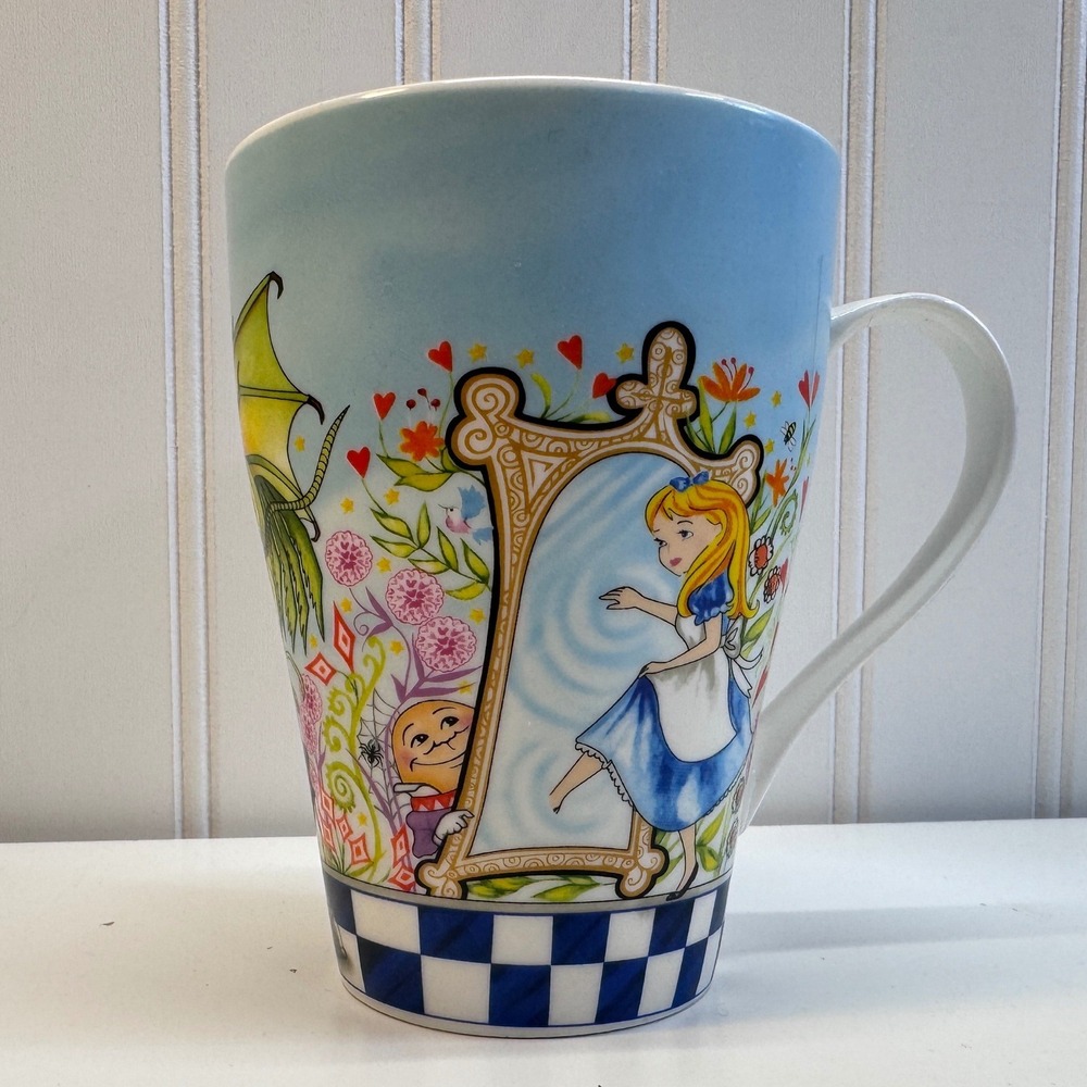 Paul Cardew Alice Through the Looking Glass Mug Blue Bone China Whimsical Art
